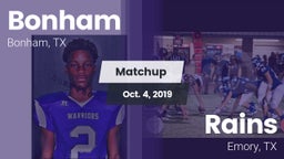 Matchup: Bonham  vs. Rains  2019