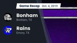 Recap: Bonham  vs. Rains  2019