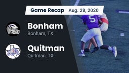 Recap: Bonham  vs. Quitman  2020