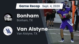 Recap: Bonham  vs. Van Alstyne  2020