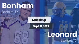 Matchup: Bonham  vs. Leonard  2020