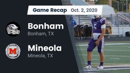 Recap: Bonham  vs. Mineola  2020