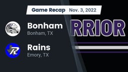 Recap: Bonham  vs. Rains  2022