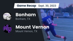Recap: Bonham  vs. Mount Vernon  2023