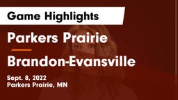 Parkers Prairie  vs Brandon-Evansville  Game Highlights - Sept. 8, 2022