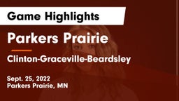 Parkers Prairie  vs Clinton-Graceville-Beardsley  Game Highlights - Sept. 25, 2022