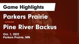 Parkers Prairie  vs Pine River Backus Game Highlights - Oct. 1, 2022