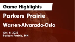 Parkers Prairie  vs Warren-Alvarado-Oslo  Game Highlights - Oct. 8, 2022