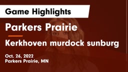 Parkers Prairie  vs Kerkhoven murdock sunburg Game Highlights - Oct. 26, 2022