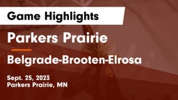 Parkers Prairie  vs Belgrade-Brooten-Elrosa  Game Highlights - Sept. 25, 2023