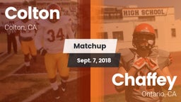 Matchup: Colton  vs. Chaffey  2018