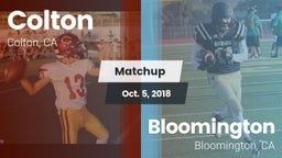 Matchup: Colton  vs. Bloomington  2018
