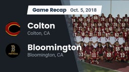 Recap: Colton  vs. Bloomington  2018