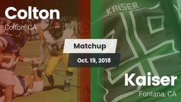 Matchup: Colton  vs. Kaiser  2018