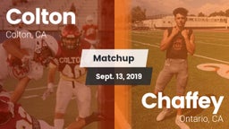 Matchup: Colton  vs. Chaffey  2019