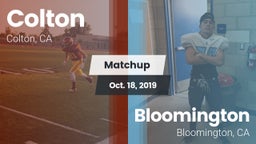 Matchup: Colton  vs. Bloomington  2019