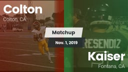 Matchup: Colton  vs. Kaiser  2019