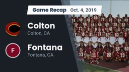 Recap: Colton  vs. Fontana  2019
