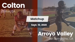 Matchup: Colton  vs. Arroyo Valley  2020