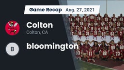 Recap: Colton  vs. bloomington  2021