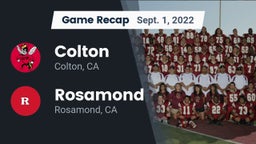 Recap: Colton  vs. Rosamond  2022