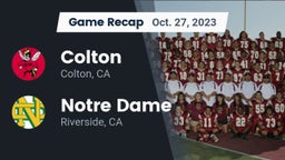 Recap: Colton  vs. Notre Dame  2023