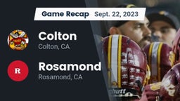 Recap: Colton  vs. Rosamond  2023
