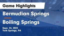 Bermudian Springs  vs Boiling Springs  Game Highlights - Sept. 24, 2022