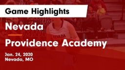 Nevada  vs Providence Academy Game Highlights - Jan. 24, 2020