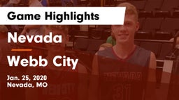 Nevada  vs Webb City  Game Highlights - Jan. 25, 2020