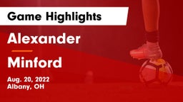 Alexander  vs Minford  Game Highlights - Aug. 20, 2022