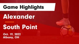 Alexander  vs South Point  Game Highlights - Oct. 19, 2022