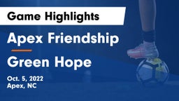 Apex Friendship  vs Green Hope  Game Highlights - Oct. 5, 2022