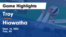 Troy  vs Hiawatha  Game Highlights - Sept. 16, 2023