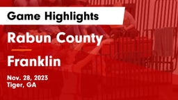 Rabun County  vs Franklin  Game Highlights - Nov. 28, 2023