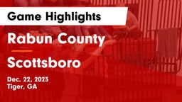 Rabun County  vs Scottsboro  Game Highlights - Dec. 22, 2023