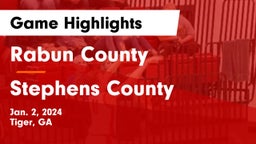 Rabun County  vs Stephens County  Game Highlights - Jan. 2, 2024