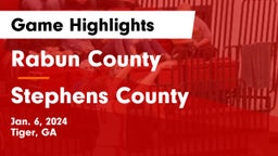 Rabun County  vs Stephens County  Game Highlights - Jan. 6, 2024