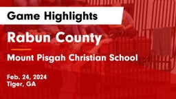 Rabun County  vs Mount Pisgah Christian School Game Highlights - Feb. 24, 2024