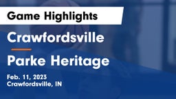 Crawfordsville  vs Parke Heritage  Game Highlights - Feb. 11, 2023