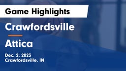 Crawfordsville  vs Attica  Game Highlights - Dec. 2, 2023