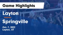 Layton  vs Springville  Game Highlights - Oct. 7, 2022