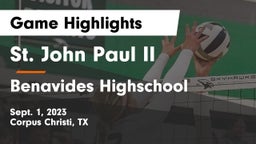 St. John Paul II  vs Benavides Highschool  Game Highlights - Sept. 1, 2023