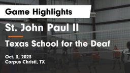 St. John Paul II  vs Texas School for the Deaf Game Highlights - Oct. 3, 2023