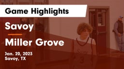 Savoy  vs Miller Grove  Game Highlights - Jan. 20, 2023