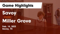 Savoy  vs Miller Grove  Game Highlights - Feb. 14, 2023