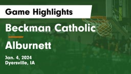 Beckman Catholic  vs Alburnett  Game Highlights - Jan. 4, 2024