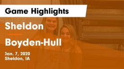Sheldon  vs Boyden-Hull  Game Highlights - Jan. 7, 2020