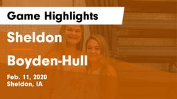 Sheldon  vs Boyden-Hull  Game Highlights - Feb. 11, 2020