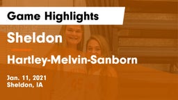 Sheldon  vs Hartley-Melvin-Sanborn  Game Highlights - Jan. 11, 2021